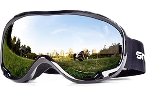 Snowledge Ski Snowboard Goggles with UV400 Protection, Skiing Snowboarding Goggles of Dual Lens with Anti Fog for Men, Women,Helmet Compatible