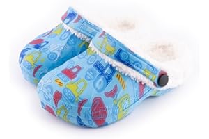 R-ISLAND Zuecos Invierno para niños,Clogs niños,Unisex,con Forro,La Talla 30-35,Eva,Antideslizante,Perfectamente para los nños y Evitar Frio.
