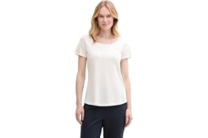 Tom Tailor Damen Basic T-Shirt mit Logo-Print