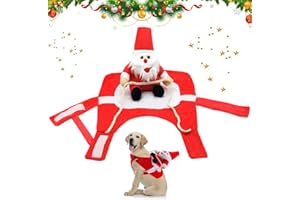LGZIN Vêtements de Noël pour Chien, Déguisement Chien de Noël, Costume Père Noël pour Chats Chien, Vêtements pour Animaux de Compagnie de Noël, Ajustable Noël Créatif Chien Costume(XL)