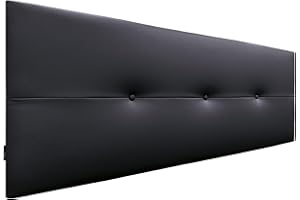 DHOME Cabecero de Polipiel o Tela AQUALINE Pro cabeceros Cabezal tapizado Cama Lujo (Polipiel Negro, 135cm (Camas 120/135/140))