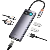 Baseus Metal Gleam 6 in 1, &Ccedil;ok Fonksiyonlu Bilgisayar/Telefon Hub Adapt&ouml;r&uuml;, Gri, Bağlantı Sayısı: 6, Giriş: USB Type C, &Ccedil;ıkış