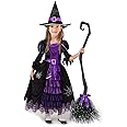 Spooktacular Creations Fairytale Cute Witch Costume Deluxe Set with Hat for Girls