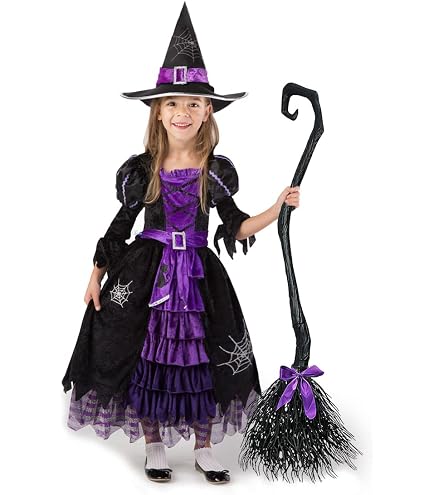 Set Di 3 Scope Per Strega Halloween - Accessori Costume Per Bambini E Adulti, Manico Regolabile In Plastica, Colori Viola Rosa E Arancione