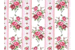 Melody Jane Dolls House Large Pink Roses Wallpaper Miniature Print 1:12 Scale