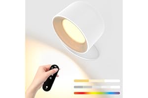 BNEHHOV Tapeta ścienna LED do wnętrz 5 poziomów jasności 3 tryby kolorów Tapeta RGB Zdalne sterowanie i sterowanie dotykowe 360° Obrotowe tapety Lampka nocna Bezprzewodowe tapety do salonu