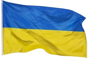 aricona Flaga Ukrainy – Ukraińska flaga 90 x 150 cm z mosiężnymi oczkami – odporna na warunki atmosferyczne flaga na maszt – 100% poliester