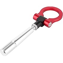 Funi Di Traino Per Auto 2 Pezzi - Anelli Paraurti Universali Alta Resistenza - Rosso E Nero Per Corsa E Emergenza - Foto 3