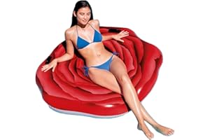Intex 58783EU - Materassino Gonfiabile Mare Rosa Rossa, Vinile, Rosso, 137x132 cm