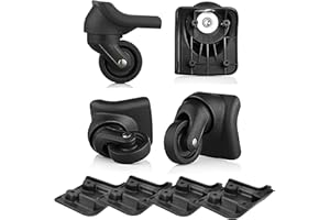 Volein 2 pares de ruedas de repuesto para maleta, ruedas de repuesto, ruedas giratorias, ruedas de equipaje con 4 agujeros para tornillos (W044,4 unidades)