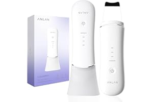 Épurateur de Peau Visage ANLAN Nettoyeur de Peau Ultrasonique 4 en 1 Skin Scrubber IPX5 Étanche Nettoyage en Profondeur des Pores Élimination des Points Noirs et Soins du Visage