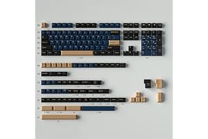 SUMGSN Double Shot Keycaps 169 Keys Cherry Profile Blue Samurai Keycap Set with 7u/6.25u Spacebar for ANSI/ISO Layout Cherry MX Switches Mechanical Gaming Keyboard