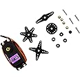 REES52® 360° MG996R Servo Motor | MG996 Servo Motor | Metal Gear Servo High Torque Digital Servo with Arm Horn | 360 Degree Servo Motor Robot Servo for Futaba