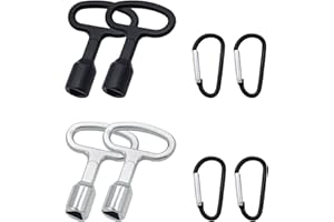 Amfrpar 4 Pièces Clé Triangle Clef Triangle Clé Triangulaire en Métal Clé Triangle à Douille Clé de La Boîte du Compteur Avec Mousquetons pour Armoire de Compteur Électrique à Eau de Gaz