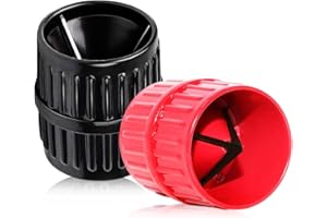 RobLuX 2 Piezas Tubos Desbarbado Desbarbadora Máquina Cobre Desbarbador Plástico Universal Tubos para Interior Exterior Interna Escariador Cónico Universal Cortadores Tubería 5mm-38mm(Negro, Rojo)