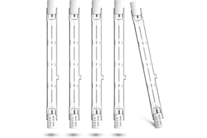 Bonlux 118mm R7s Dimmable ampoule halogène crayon 300W Blanc Chaud 2800K r7s linéaire 5900lm AC220-240V J118 Projecteur Halogène Linéaire pour l’éclairage de paysage, sécurité, lampadaire (5pcs)