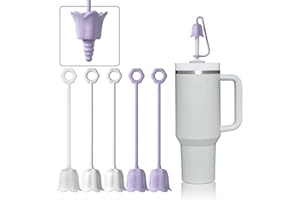 Neepanda Silikonowa osłona słomki do kubka Stanley, pokrywki na słomki wielokrotnego użytku, pyłoszczelna nakładka na słomkę kwiatową, kompatybilna ze słomkami 6-10 m, kolor wielokolorowy