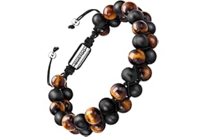 murtoo Bracelet en Pierre Naturelle pour Les Hommes, Braceletréglable de perlesavec Huile Essentielle Yoga comme Diffuser Bracelet pour Hommes