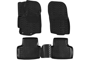 J&J AUTOMOTIVE | Tapis De Sol en Caoutchouc 3D Exclusive Compatible avec C4 Aircross Depuis 2012, Système de Fixation, Bord Haut, Inodore, Noir, Antidérapant, Toutes Saisons