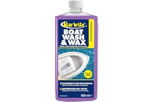 STAR BRITE Boat Wash & Wax - Heavy Duty Concentrate - Clean, Shine & Protect in One Easy Step - Blueberry Scent