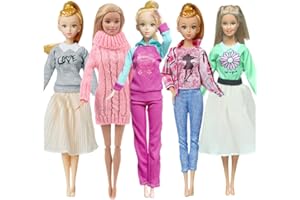 walenbily Abiti Moda Abbigliamento Abbigliamento Dolls Vestito 5 Set per Bambole Abbigliamento Accessori