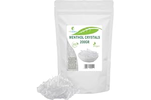 Mentolkristaller - 200 gr - Kylande och uppfriskande effekt, Används som ingrediens i kosmetisk formulering, bastutillbehör, bastuinfusion, 100% naturlig myntaolja