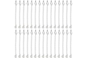UNICRAFTALE 30 pz 304 catenelle di Estensione per Catena Barbazzale in Acciaio Inossidabile con Fermagli Ad Artiglio di Aragosta e Linguette per Catena A Cuore Catene di Estensione per Bracciali