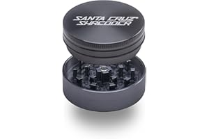 Santa Cruz Shredder Metal Herb Grinder Knurled Top for Stronger Grip 2-Piece 2.2" (Grey)