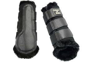 Back on Track 3D Mesh Brushing Guêtres avec fourrure synthétique Noir