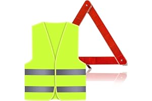 ALUYF Warnweste und Warndreieck Auto Pannendreieck 360 Grad Reflektierend Warndreieck Kfz Notfalldreieck Faltbar mit Aufbewahrungskoffer für Unfälle und Pannen