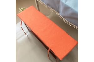 GGOTY Coussin de banc antidérapant avec attache, doux pour chaise longue, banc de jardin 2 places (orange, 120 x 30 cm)