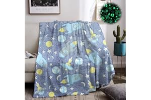 HZVRTN Manta para niños, manta suave y cálida que brilla en la oscuridad, regalo para niños y niñas, sofá o cama infantil (Galaxy A, 150 x 200 cm)