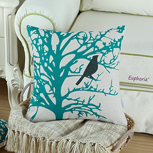 Euphoria Kissenbezüge für 4 Kissen, Vintage Vögel, 45cm x 45cm - 8