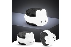 T-SUN 2Packs Oreo Cookie Bunny Kids Night Light, Kawaii Silicone Night Light Kids, Baby LED Bedside Lamp, 30 Minutes Timer, Suitable for Baby Room Decoration Toy Breastfeeding Holiday Gifts