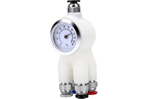 Jeffergarden 4 i 1 PTFE-adapter för Lab 3D-skrivare AMS-slanganslutning | Filament Transport Hub, Inbyggd Hygrometer med 0-100% Noggrannhet, Innehåller 4 Dammtäta Tätningspluggar, Kompatibel med