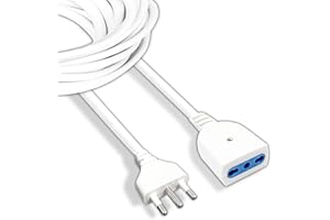 V-TAC Prolunga Elettrica lunga 3 Metri con Presa 10/16A Bipasso - Prolunga Cavo Elettrico per Casa, Ufficio, Negozio, Lavoro - Super Resistente - Spina 16A - Bianca