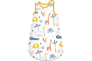 FLYISH DIRECT Śpiworek dla niemowląt, 100% bawełniany letni śpiworek, 0,5 Tog dziecięcy bezrękawnik oddychający, odpowiedni do pieluch