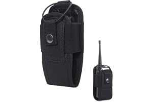 Helweet Torba na Walkie Talkie, radio, telefon, małe urządzenia, czarna, 15 x 6,5 x 5 cm, zestaw głośnomówiący, przenośny, wodoszczelny, poliester, aktywności na świeżym powietrzu