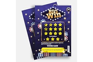 OLYMPE STORE Lot de 2 Carte à gratter Deluxe La famille s'agrandit - Annonce grossesse originale - Surprise naissance - idéal pour les parrains marraines (BIG WIN)