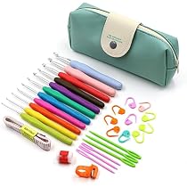 9-teiliges Häkelnadel-Set Aus Aluminium – Ergonomische Griffe, Größen 2mm Bis 6mm