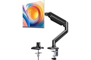 ErGear Bras Ecran PC 13-34 Pouces, Support Ecran PC VESA 75x75-100x100 MM, Rotation à 360°, Réglable en Hauteur, Charge Maximale de 10 KG, Noir