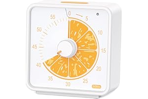 Conchstar 60 Minutes Visual Timer pour Les Enfants, Countdown Timer pour la Salle de Classe, Learning Table Timer, Outil de Gestion du Temps pour Les Enfants à Motif de Fruits (Orange)