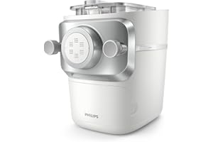 VERSUNI Philips Pasta Machine Series 7000 - ProExtrude Technology, Fully Automatic, Perfect Mixing Technology, 6 Moulding Discs, White (HR2660/00)