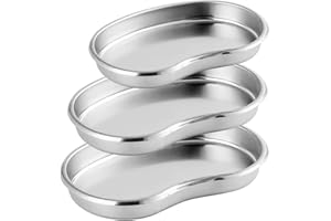 FYKZQWDS 3 Pcs Kidney Dish, Curved Instrument Tray, Reusable Tray Kidney, Small Instrument Tray, Dish Tray for Tattoo Instrument Supplies, Lab Tool Instrument