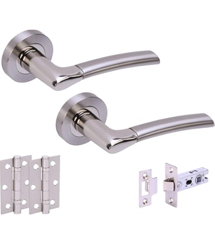 Golden Grace 5 Pair Titan Design Door Handle Round Rose Latch Handles 2 5 Tubular Latch Dual Finish 52mm Diameter
