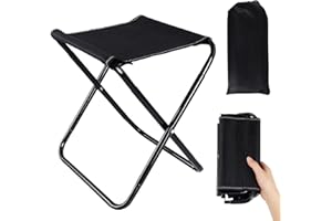 Trukafie Sgabello Pieghevole Portatile, Sgabelli Pieghevoli Mini Sgabello Campeggio con Sacchetto Portaoggetti per Viaggi Escursioni Pesca Subway Beach Garden Grill