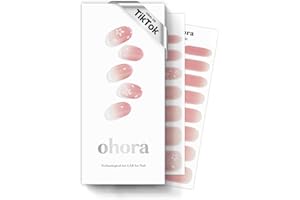 ohora Semi Cured Gel Nail Strips (N Blossom) - Nude, Ombre, 30 Pcs for 2 Nail Cycles, UV Lamp Compatible, Salon-Quality, Long-Lasting & Easy to Apply, Includes 2 Prep Pads, Nail File & Stick