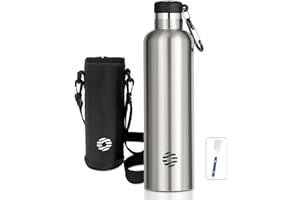 FEIJIAN Gourde Isotherme - Bouteille Isotherme - 750ml/ 1L - Gourde Inox Bouche Standard - Gourde Sport Étanche - Gourde Enfant sans BPA, Cadeau pour les Sportifs
