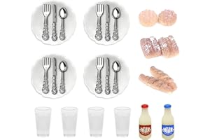 DBUWQIPS 16 Stück Wichtel Zubehör Puppenhaus Zubehör Mini Essen Miniatur Lebensmittel für Miniatur-Spielhaus Szene Dressing