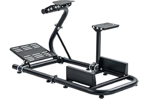 Anman Steering Wheel Frame 56 Adjustable Round Tube Wheel frame fit for Logitech G25 G27 G29 G920 Thrustmaster Tx 458, T500 RS, T300RS Wheels, Shifter and Pedals not Include